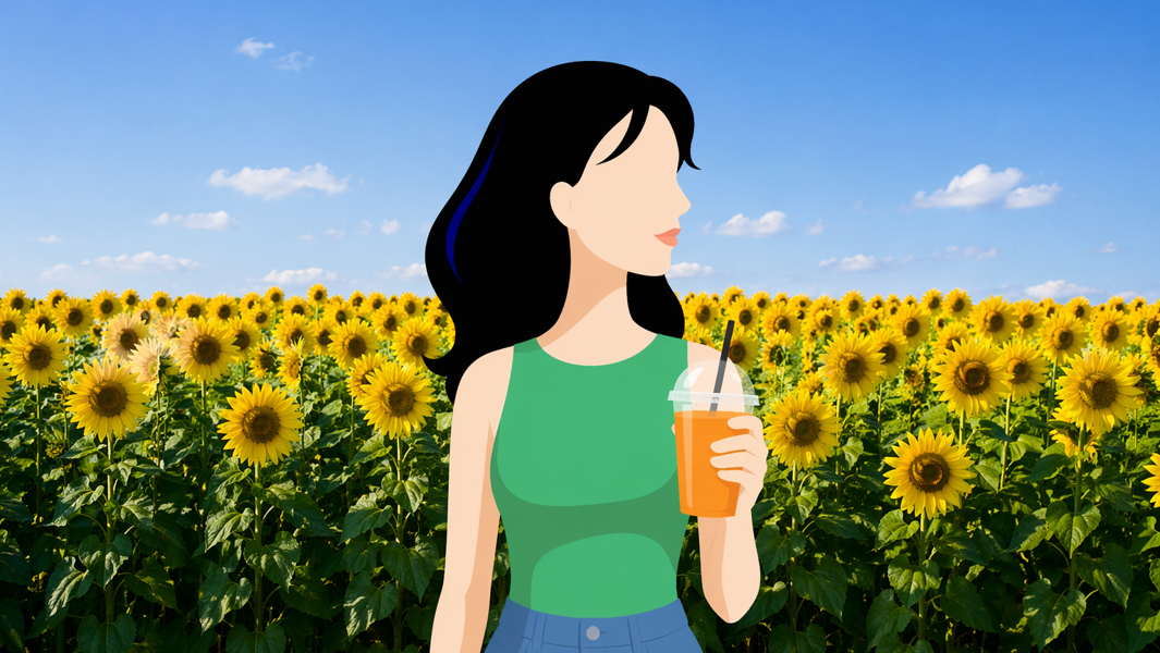 Evi In Zonnebloemveld Rechts Zomer